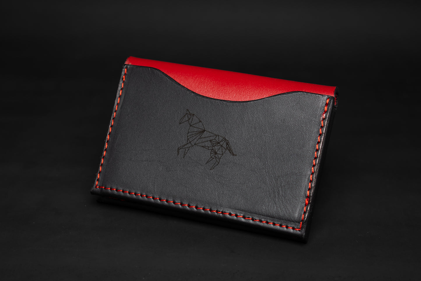 Two tone Black & Red Card Holder