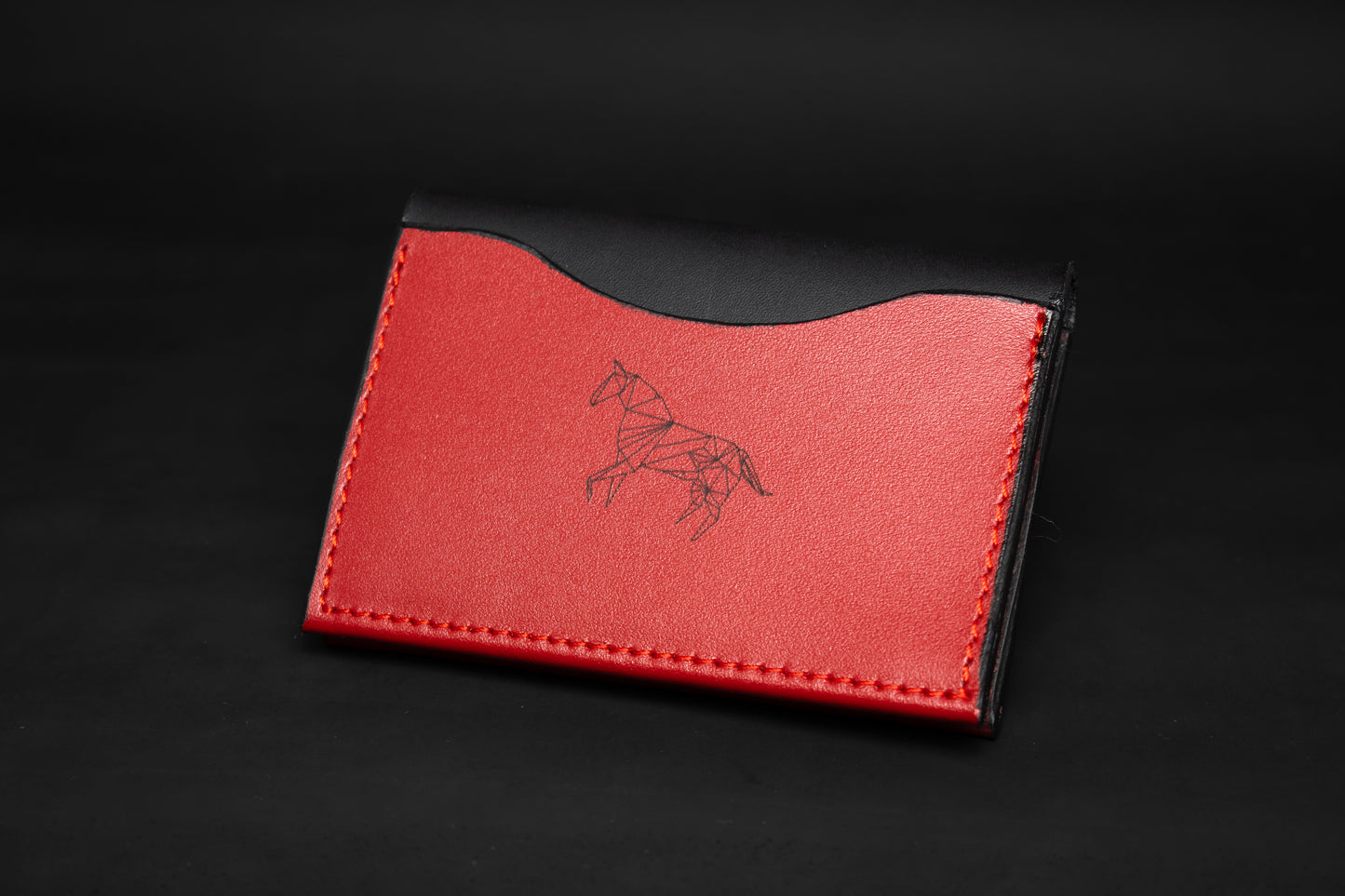 Two tone Red & Black Card Holder