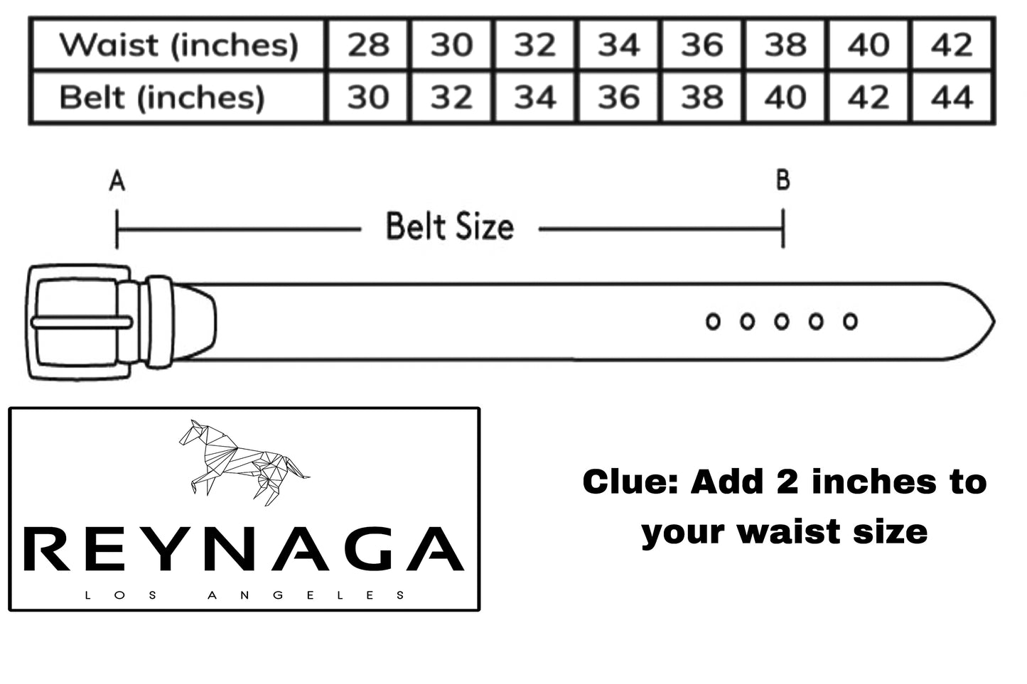 Reynaga Stitched Black Belt with Zipper