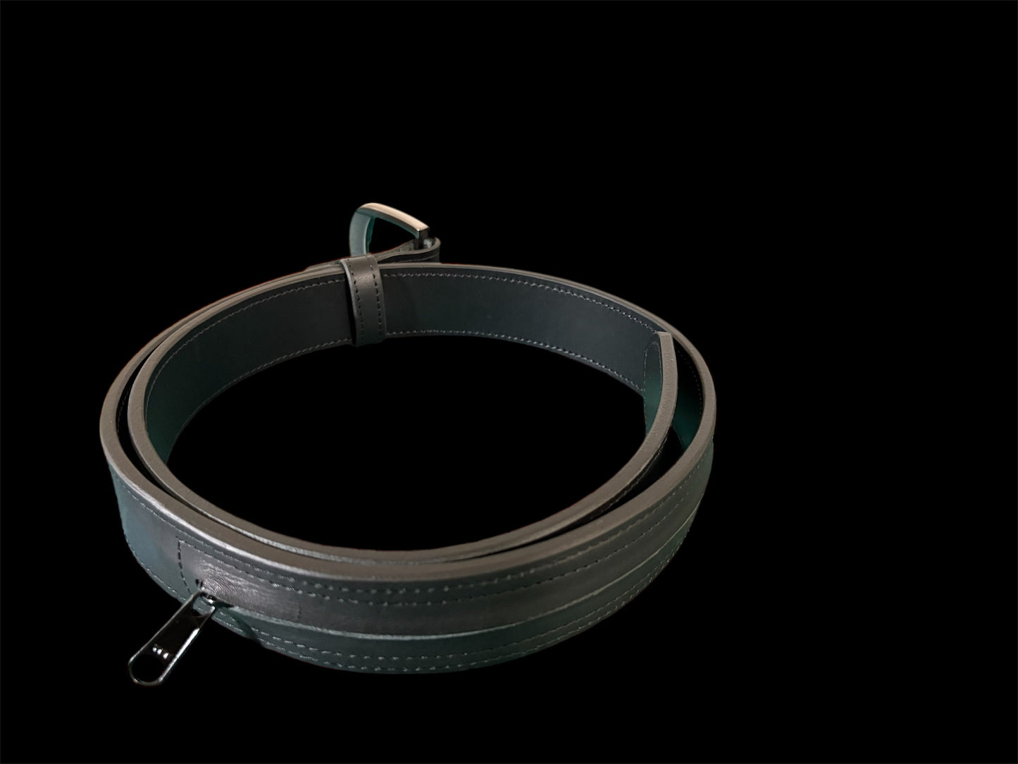 Reynaga Stitched Black Belt with Zipper