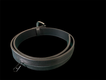 Reynaga Stitched Black Belt with Zipper