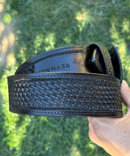 Chiseled Leather Belt Handmade, Custom Only, Black and Brown, 1.5" or 1.75" width, Premium Quality Full Grain Cowhide with Custom Buckle.