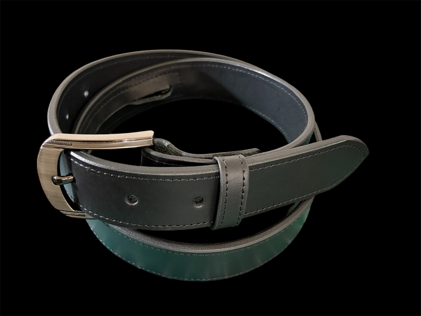 Reynaga Stitched Black Belt with Zipper