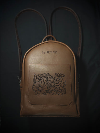 Mini Leather Brown Backpack