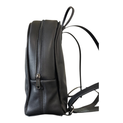 Mini Leather Black Backpack