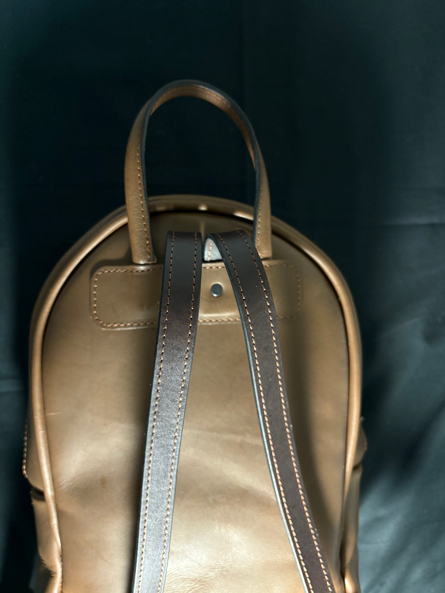 Mini Leather Brown Backpack