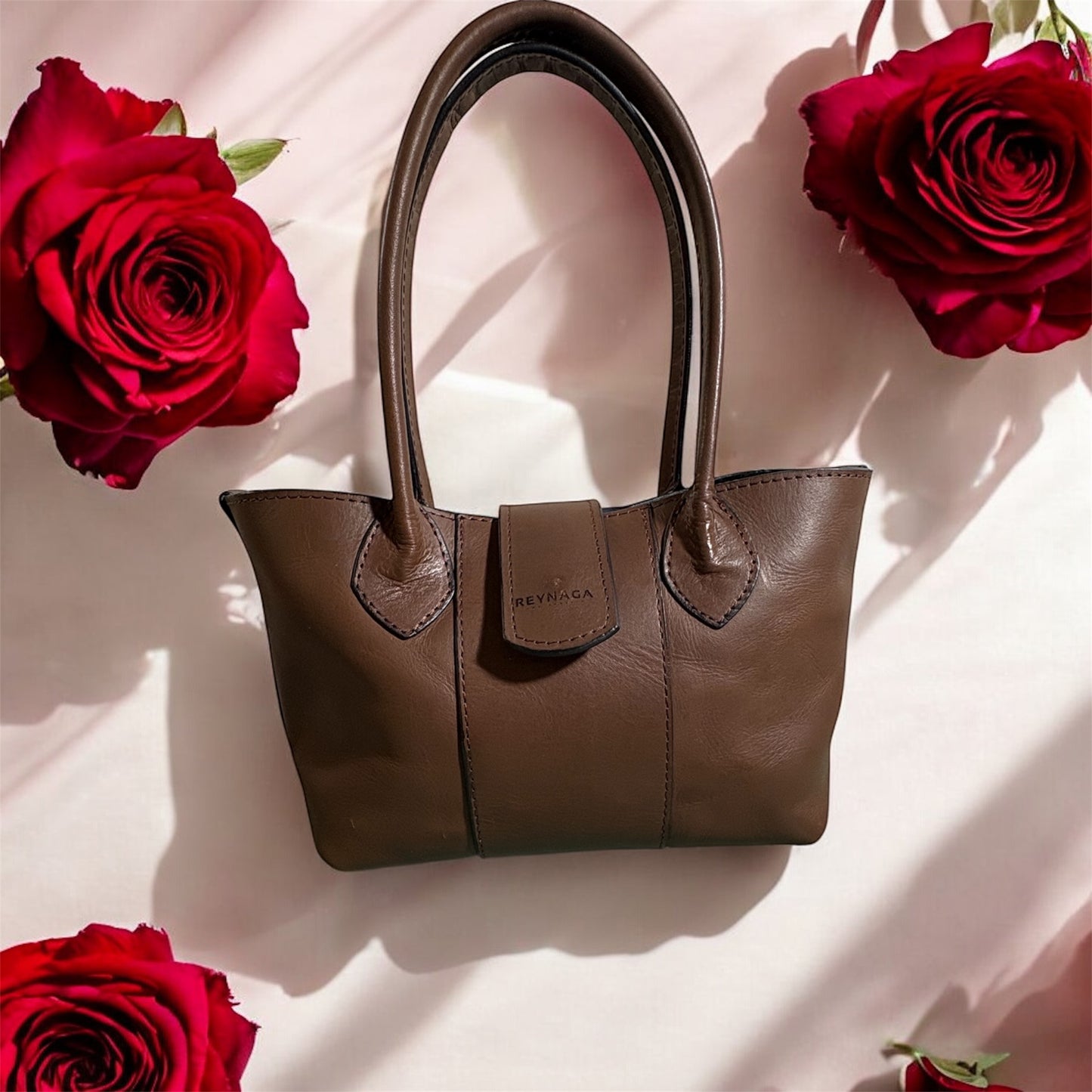 Reynaga Leather Mini Tote Bag - Elegant Design with Velvet Interior for Everyday Use