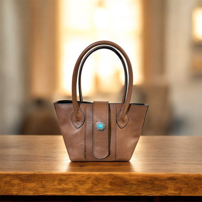 Reynaga Leather Mini Tote Bag - Elegant Design with Velvet Interior for Everyday Use