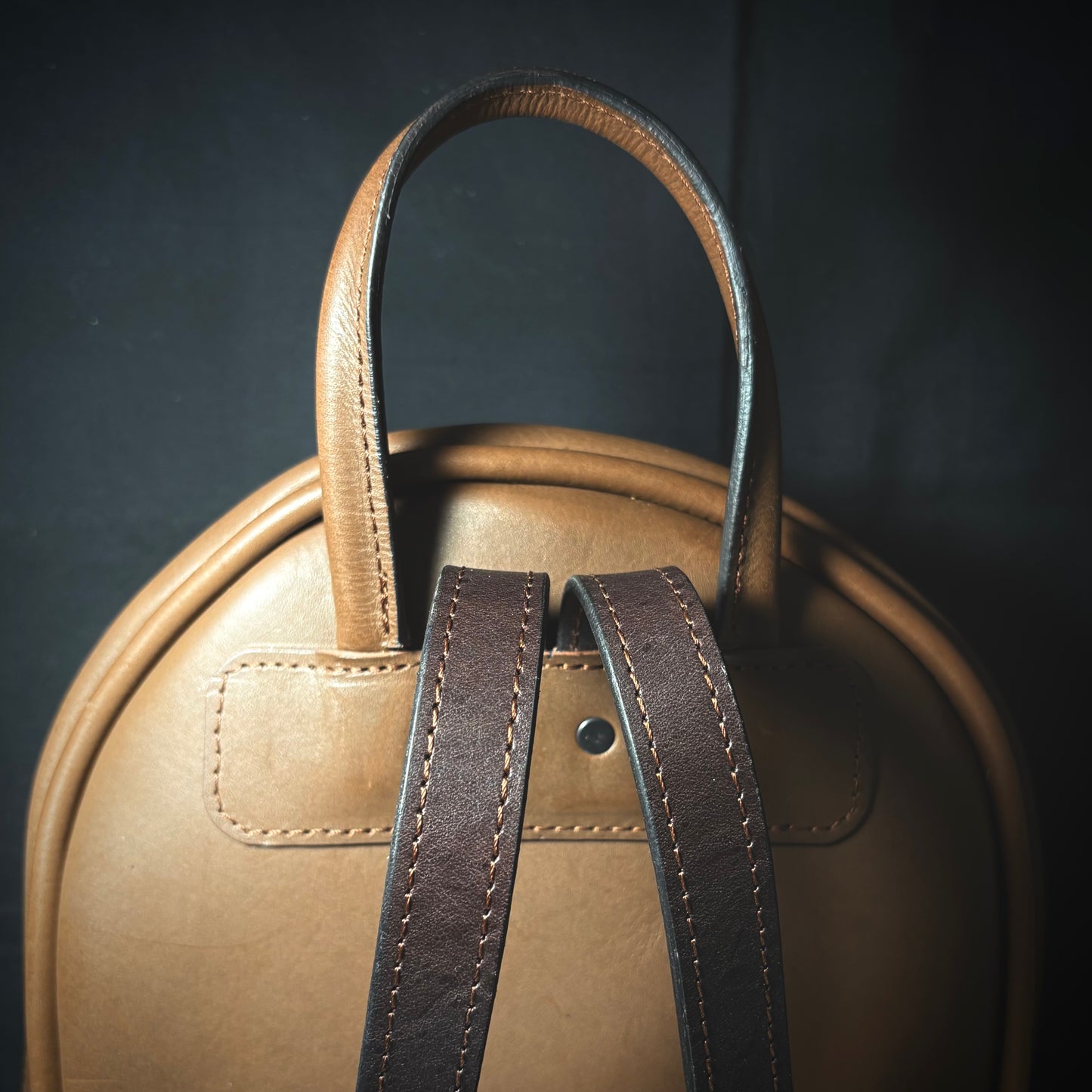 Mini Leather Brown Backpack
