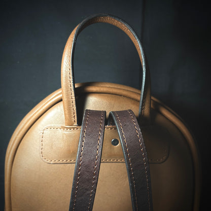 Mini Leather Brown Backpack