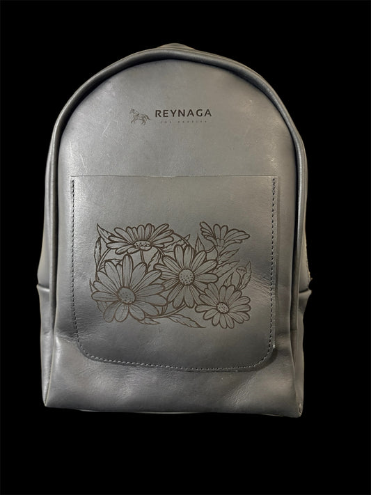 Mini Leather Black Backpack