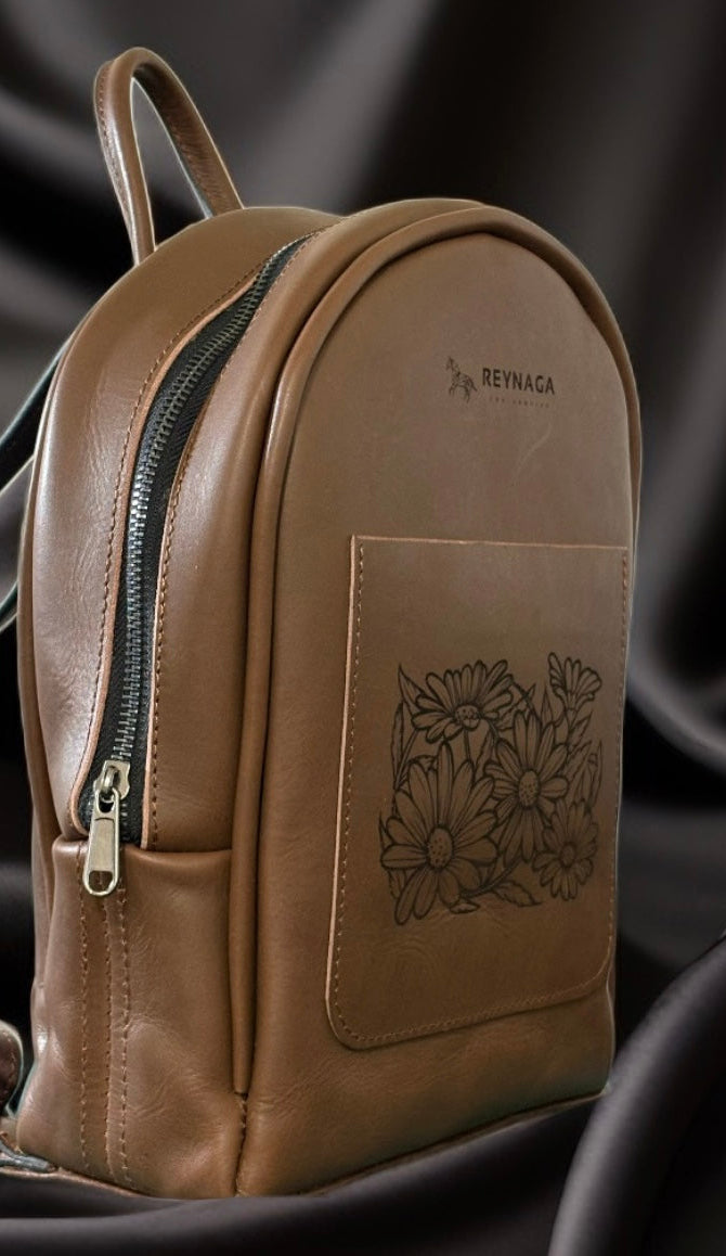 Mini Leather Brown Backpack